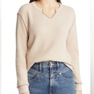 Madewell Waffle Split-Neck Crop Top